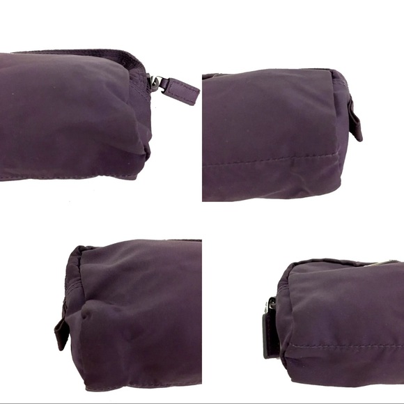 PRADA Logo Plate Nylon Cosmetic Pouch Bag /5M0082 - Picture 6 of 8